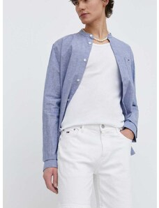 Rifľové krátke nohavice Tommy Jeans pánske,biela farba,DM0DM18790
