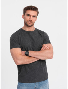 Ombre Clothing Pánske tričko s ozdobným efektom konfiet - čierne V5 OM-TSCT-0178