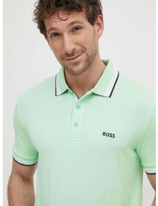 Bavlnené polo tričko Boss Green zelená farba,jednofarebný,50469055