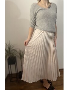 Dámska plisovaná sukňa - smotanová