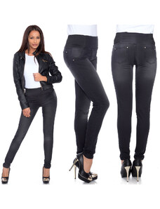 Fashionweek Nohavice legíny Jeans slim fit skinny s vysokým sedom tc557