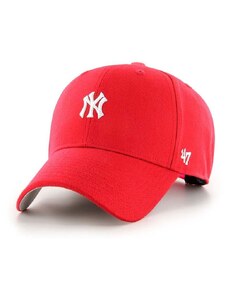 Bavlnená šiltovka 47brand MLB New York Yankees červená farba, s nášivkou, B-BRMPS17WBP-RD