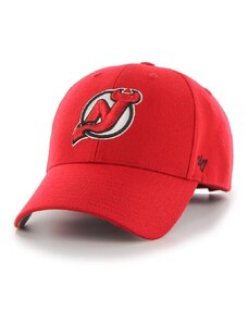 Šiltovka s prímesou vlny 47brand NHL New Jersey Devils červená farba, s nášivkou, H-MVP11WBV-RD