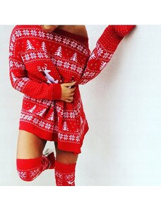 Fashionweek Predĺžený vianočný sveter, tunika oversized NB14836
