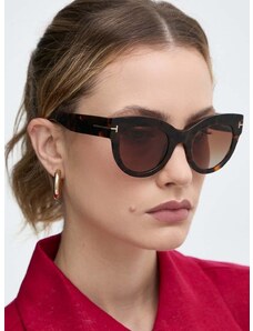 Slnečné okuliare Tom Ford dámske, hnedá farba, FT1063_5152T