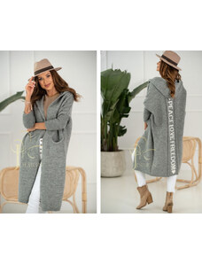 Fashionweek Dámsky dlhý sveter pletený kabát s nápisom LOVE PEACE