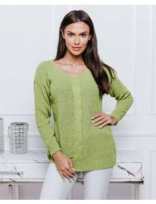 Fashionweek Luxusný sveter dámsky s výstrihom do V NB6482