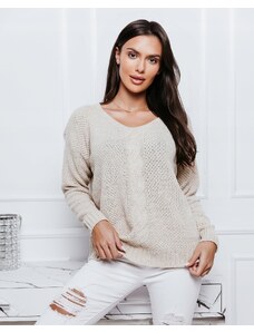 Fashionweek Luxusný sveter dámsky s výstrihom do V NB6482