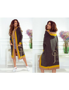 Fashionweek Dlhý kardigán, pletený kabát s kapucňou AGNES