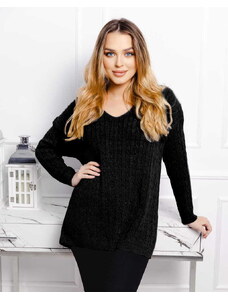 Fashionweek Luxusný sveter dámsky s výstrihom do V pre moletky NB10109