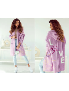 Fashionweek Dámsky luxusný pletený kabát, kardigán s kapucňou Z-LOVE