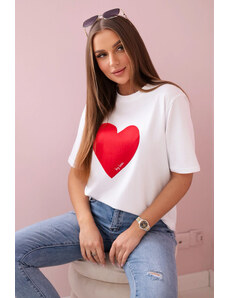 Fashionweek Dámske Tričko bavlněné se srdcem K9810