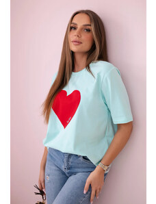 Fashionweek Dámske Tričko bavlněné se srdcem K9810
