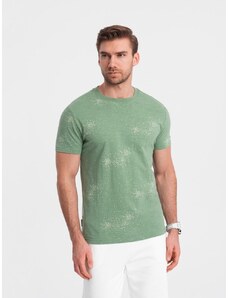 Ombre Clothing Olivové tričko s roztrúsenými písmenami V5 TSFP-0179
