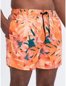 Ombre Clothing Oranžové plavky s motívom kvetu V5 SRBS-0140