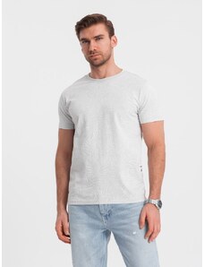 Ombre Clothing Šedé tričko potlač palmové listy V2 TSFP-0182