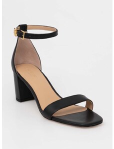 Kožené sandále Lauren Ralph Lauren Logan čierna farba, 802927949001