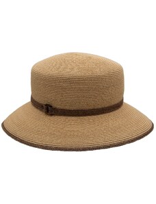 Luxusný dámsky nekrčivý béžový klobúk Fedora - ručne šitý, UV faktor 80 - Mayser eileen