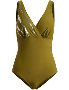 bonprix Exkluzívne plavky z recyklovaného polyamidu, farba zelená, rozm. 44