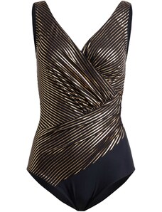 bonprix Exkluzívne sťahujúce plavky, stredný tvarujúci efekt, z recyklovaného polyamidu, farba čierna, rozm. 50
