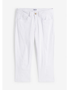 bonprix Komfort-strečové džínsy capri, farba biela