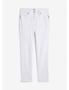 bonprix Strečové džínsy STRAIGHT, Mid Waist, farba biela, rozm. 48