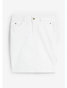 bonprix Strečová džínsová sukňa, farba biela, rozm. 50