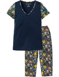 bonprix Capri pyžamo s krátkymi rukávmi, farba modrá, rozm. 36/38