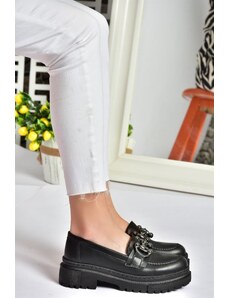 Fox Shoes 009 Čierna dámska obuv pre voľný čas s hrubou podrážkou