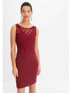 bonprix Púzdrové šaty s čipkou, farba červená