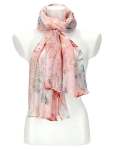 Cashmere Dámska letná farebná šatka v motíve motýľov 173x71 cm ružová