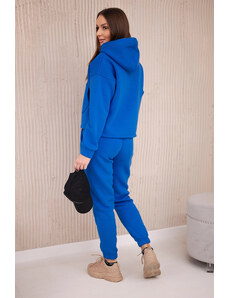 K-Fashion Teplá súprava s mikinou so zaväzovaním vpredu v chrpovo modrej farbe