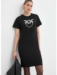 Bavlnené šaty Pinko Answear Exclusive Answear Exclusive čierna farba, mini, rovný strih, 103933.A1R7