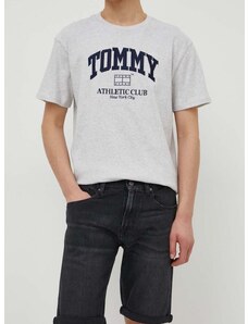 Rifľové krátke nohavice Tommy Jeans pánske, čierna farba, DM0DM18784