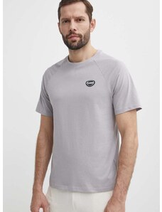Bavlnené tričko Hummel hmlLGC KAI REGULAR HEAVY T-SHIRT pánske, šedá farba, s nášivkou, 223989