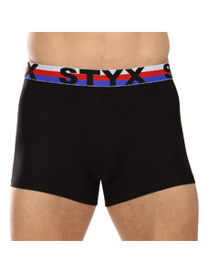 3PACK pánske boxerky Styx športová guma čierne trikolóra (3G1960)