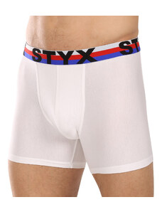 Pánske boxerky Styx long športová guma biele trikolóra (U2061)