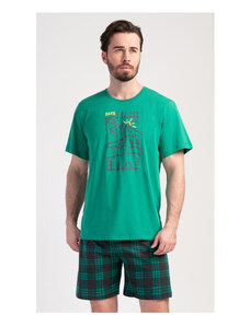 Gazzaz Pánske pyžamo šortky Outdoor, farba zelená, 100% bavlna