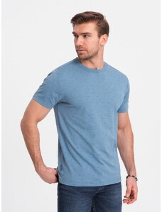 Ombre Clothing Modré tričko s farebnými písmenami V4 TSFP-0185