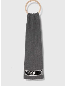 Šál Moschino pánsky, šedá farba, jednofarebný