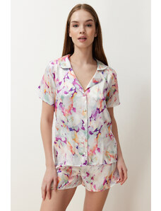 Trendyol Collection Súprava viacfarebného saténového tkaného pyžama