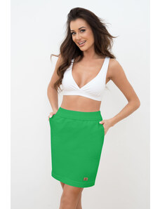 Italian Fashion Dámska tepláková mini sukňa Kalta zelená, Farba zelená