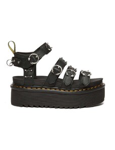 Kožené sandále Dr. Martens Blaire Quad Hardware dámske, čierna farba, na platforme, DM31533001