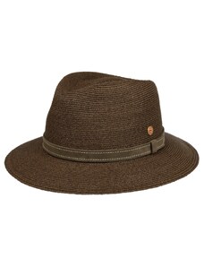 Luxusný nekrčivý hnedý klobúk Fedora - ručne šitý, UV faktor 80 - Mayser Mathis