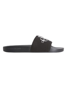 Calvin Klein Pánska značka Logo Guma podrážka Syntetický materiál Čierne papuče Vhodné na pláž a každodenné použitie Ym0