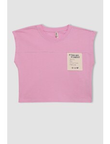 DeFacto Dievčenské tričko s krátkym rukávom v krabicovom strihu