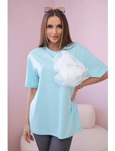 Kesi Cotton blouse with decorative mint blossom
