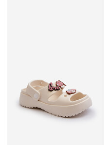 Kesi Lightweight children's foam slippers with embellishments, white Ifrana