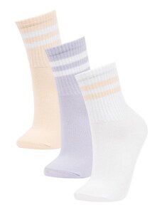 DeFacto Dievčenské 3-dielne bavlnené dlhé ponožky C2919a8ns