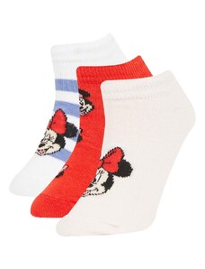 DeFacto Dievčenské 3-dielne bavlnené ponožky Disney Mickey Minnie C1356a8ns